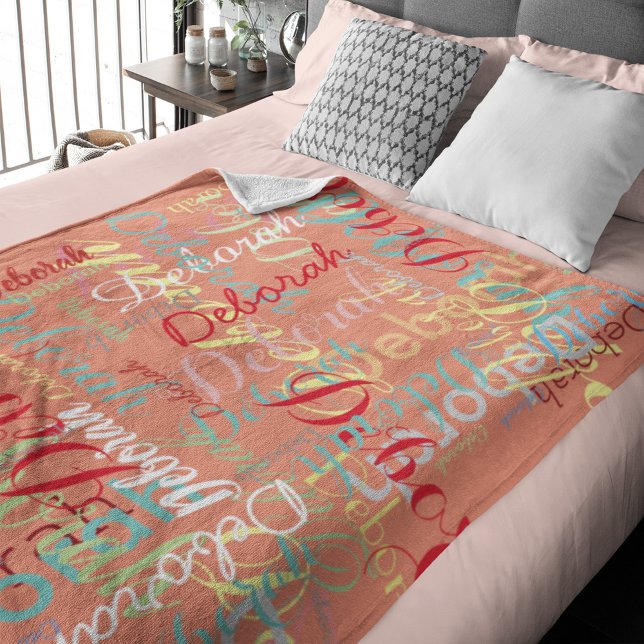 Salmon Colour Names Fleece Blanket (Creator Uploaded)