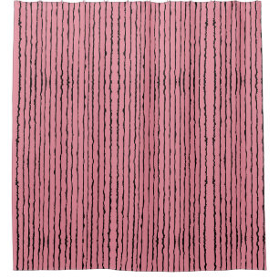 salmon colour striped Shower Curtain