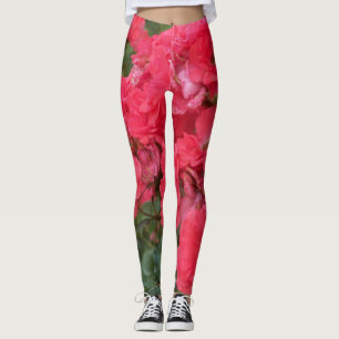 Salmon coloured roses leggings