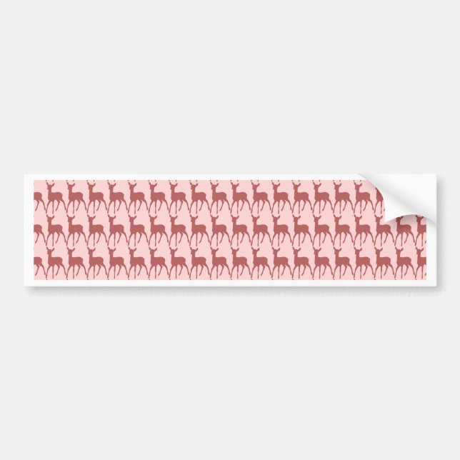 Salmon Deer Pattern Background Bumper Sticker (Front)