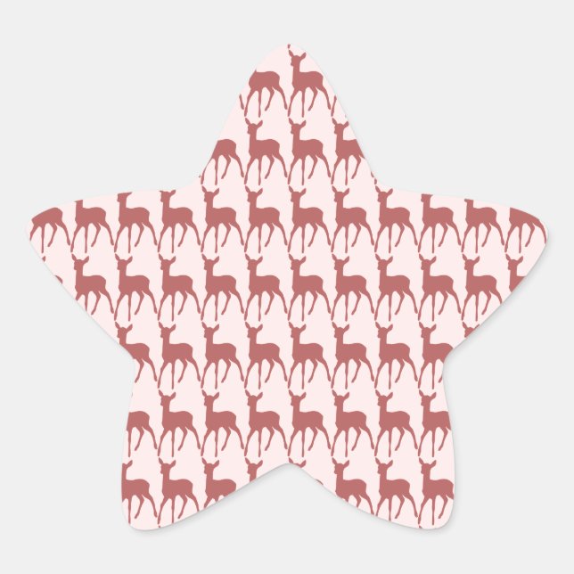 Salmon Deer Pattern Background Star Sticker (Front)