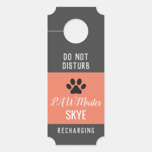 Salmon Do Not Disturb Pawmaster Door Hanger