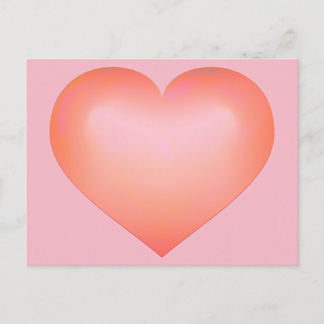 Salmon Fade Heart Postcard (Front)