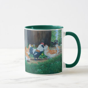Salmon Favorelle chickens/Amish horse and buggy Mug
