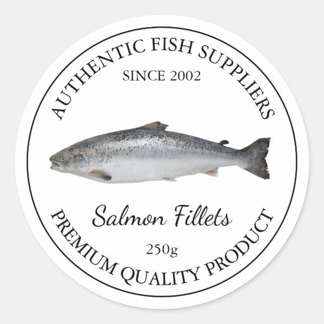 Salmon Fish Fillet Packaging Label (Front)