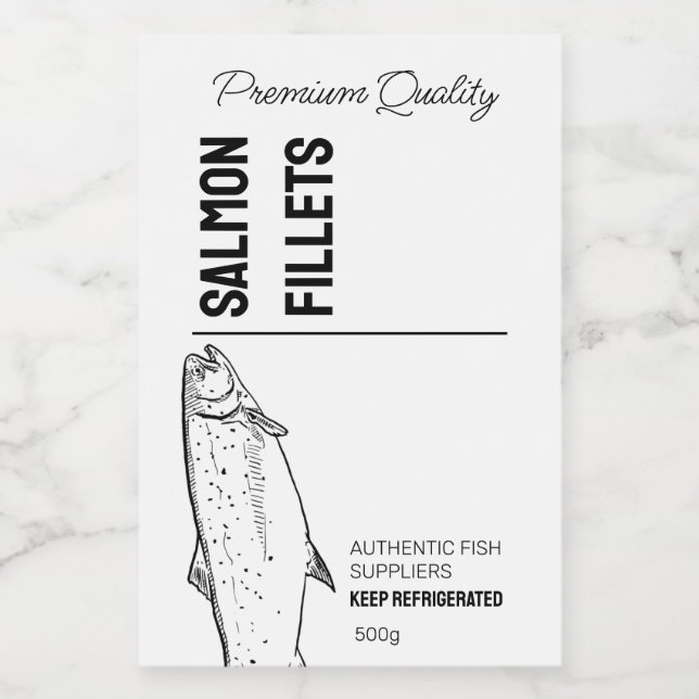 Salmon Fish Fillets Product Label (Single Label)