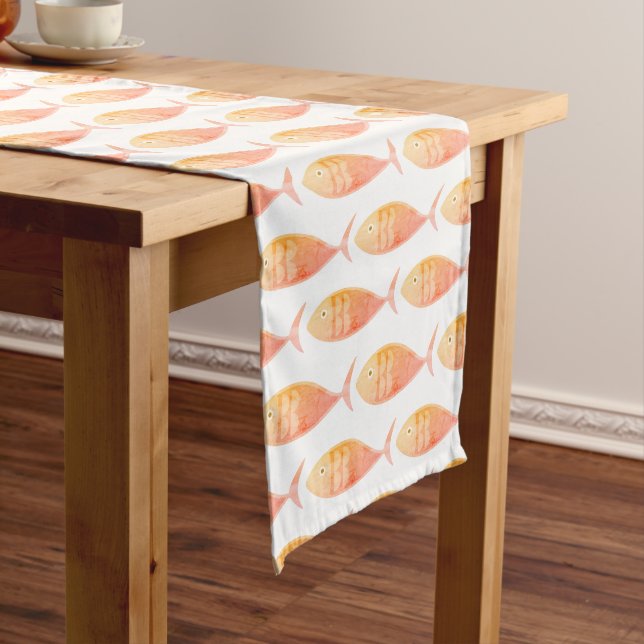 Salmon Fish Group Long Table Runner (In Situ)