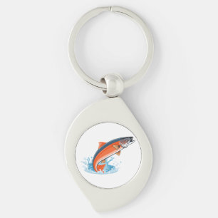 Salmon fish key ring