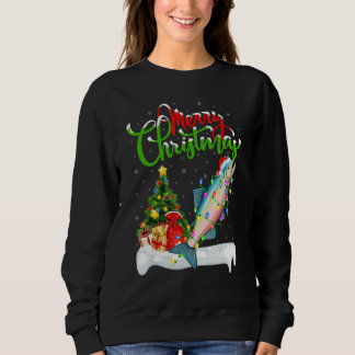 Salmon Fish   Xmas Decorations Santa Salmon Christ Sweatshirt