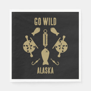 Salmon Fishing Alaska Napkin