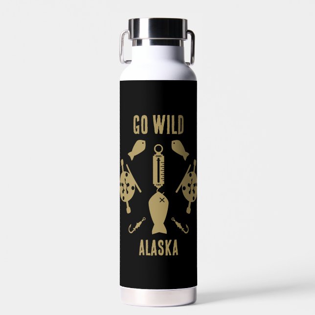 Salmon Fishing Alaska Water Bottle (Front)