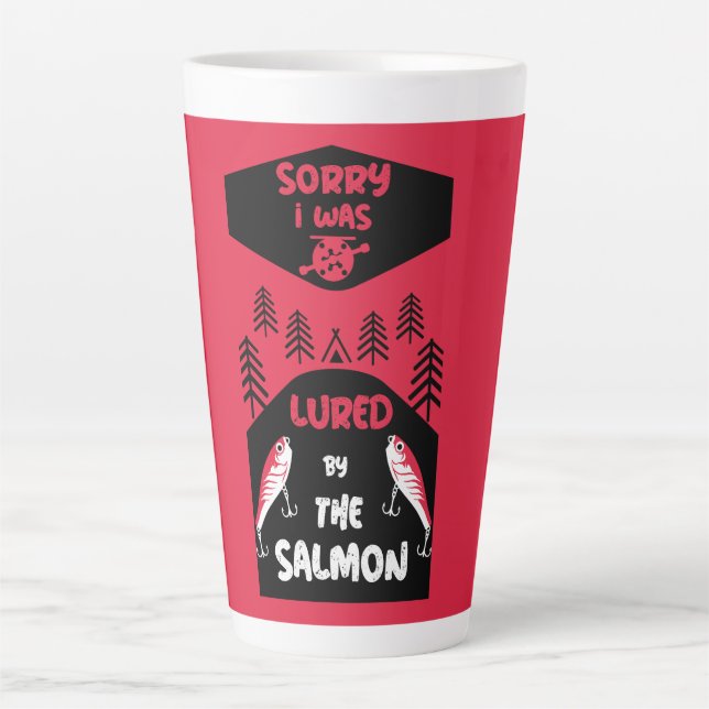 Salmon Fishing Canada Latte Mug (Front)