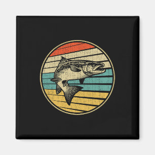 Salmon Fishing Fish Vintage Retro 70s 80s Fisherma Magnet