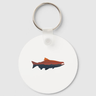 Salmon Fishing Nature Outdoor Hiking Camping Fishe Key Ring