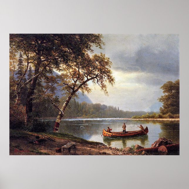 Salmon Fishing on the Cascapediac Albert Bierstadt Poster (Front)