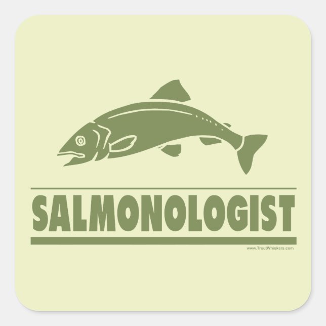 Salmon Fishing Square Sticker (Front)