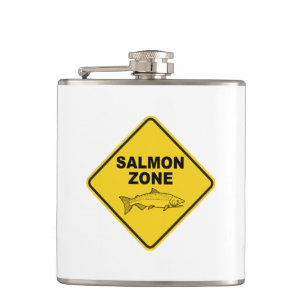 Salmon Fishing Zone Hip Flask