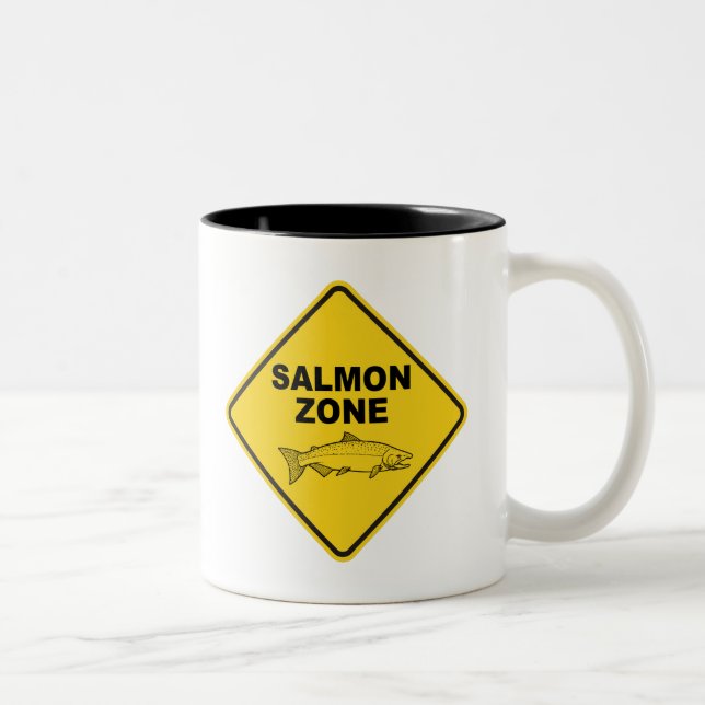 Salmon Fishing Zone Two-Tone Coffee Mug (Right)