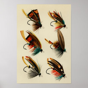Salmon Flies 24 to 29 Vintage Poster