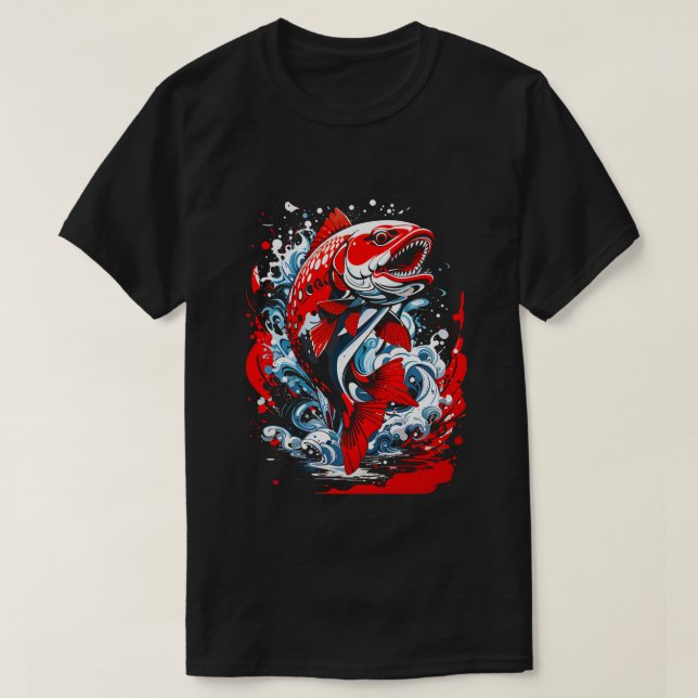 salmon graffiti illustration T-Shirt (Design Front)