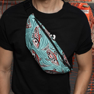 Salmon Haida Art Spirit Pacific Northwest Native Bum Bags