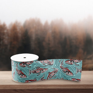 Salmon Haida Art Spirit Pacific Northwest Native Grosgrain Ribbon