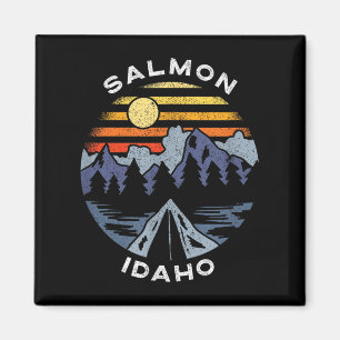 Salmon Idaho Mountains Vacation Camping Souvenir  Magnet