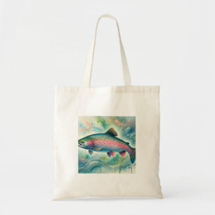 Salmon in Light 110924AREF151 - Watercolor Tote Bag