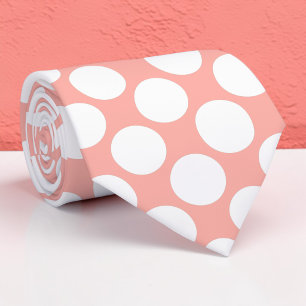 Salmon Jumbo Polka Dots Custom Necktie
