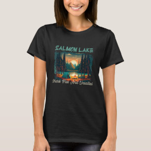 Salmon Lake Shark Free and Unsalted Funny Nature   T-Shirt