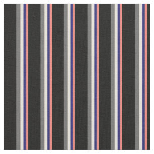 Salmon, Midnight Blue, Beige, Dim Grey & Black Fabric