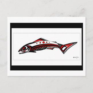 Salmon Native art Postcard