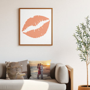 Salmon Orange Lipstick Poster
