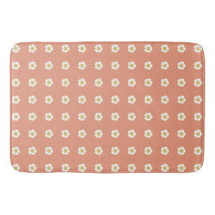 salmon orange yellow and white Buttercup Flowers Bath Mat