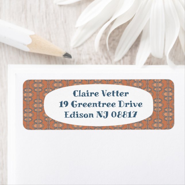 Salmon Oval Chains  Return Address Label (Insitu)