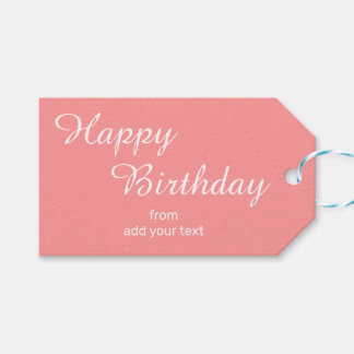 Salmon Pink Birthday Gift Tags