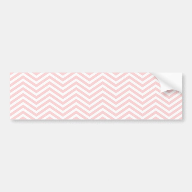 Salmon Pink Chevron Bumper Sticker (Front)