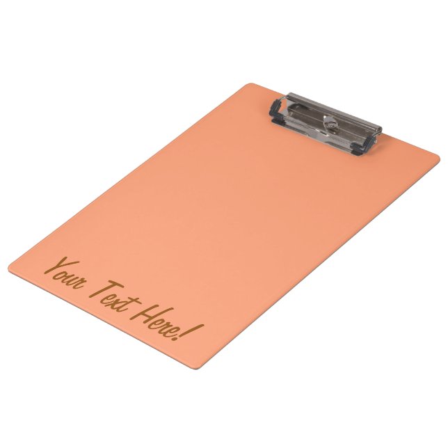 Salmon Pink colour accent customisable Clipboard (Angled)