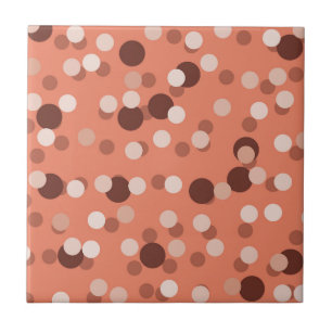 salmon, pink, dark red and rose dots ceramic tile