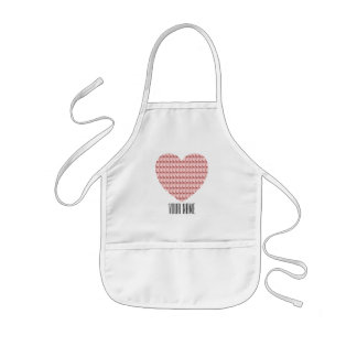 Salmon Pink Deer Heart Personalised Name Kids Apron