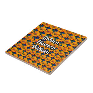 Salmon Pink Floral Pattern Ceramic Tile