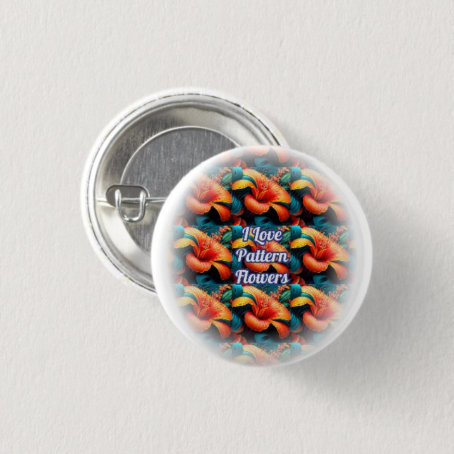 Salmon Pink Flowers Pattern 3 Cm Round Badge (Front & Back)