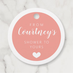 Salmon Pink From My Shower To Yours Favour Tags
