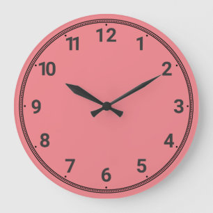 Salmon pink large clock