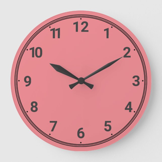 Salmon pink large clock (Front)