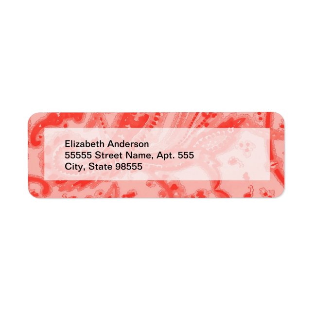 Salmon Pink Paisley Return Address Label (Front)