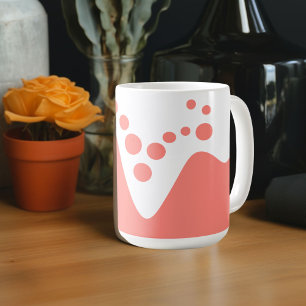 Salmon Pink soft wave and bubbles Coffee Mug