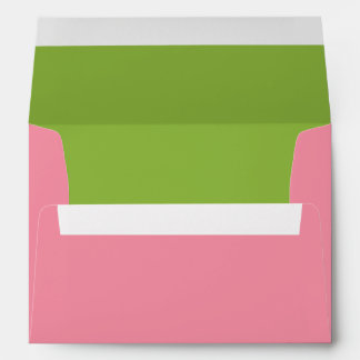 Salmon Pink Solid A7 Envelope Apple Green Liner