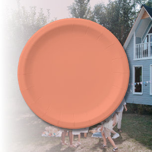 Salmon Pink Solid Colour Trendy Colour Paper Plate