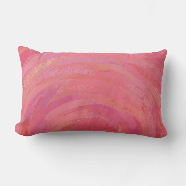 Salmon Pink Swirl Lumbar Cushion (Front)